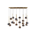 **Moderne Hanglamp met Geometrische Ontwerpen en Goudkleurige Accenten**