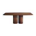Technische Titel: "Eettafel van massief hout met ronde poten - modern ontwerp"