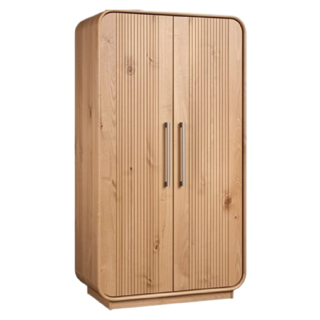 **Moderne Houten Kledingkast met Gestreept Ontwerp**