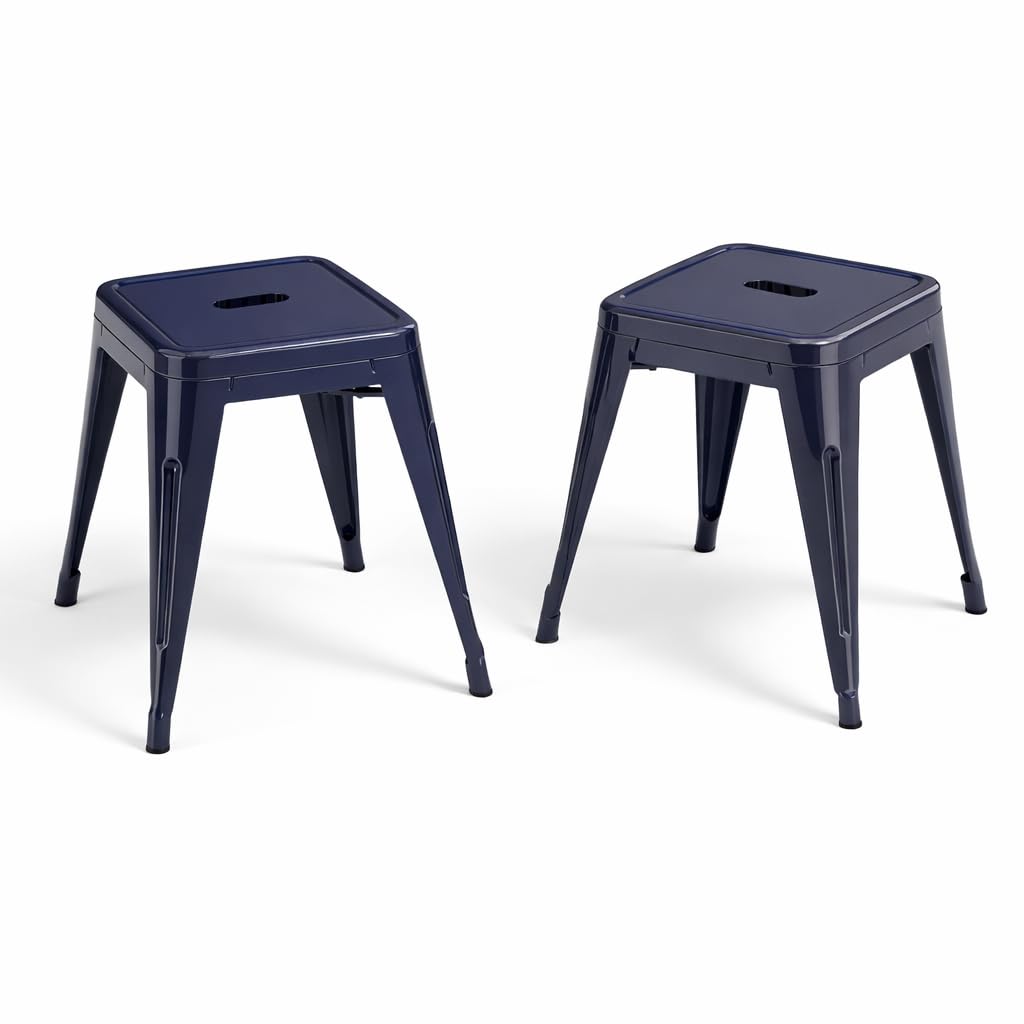 Midnight Black Metal Bar Stools Set of 4,30 Inch
