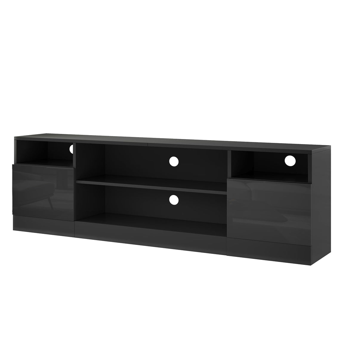 AMERLIFE 70" High-Gloss TV Stand for TVs up to 80" with LED Lights