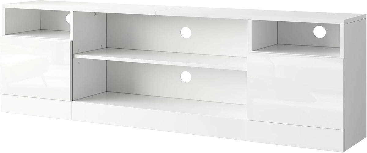 AMERLIFE 70" High-Gloss TV Stand for TVs up to 80" with LED Lights