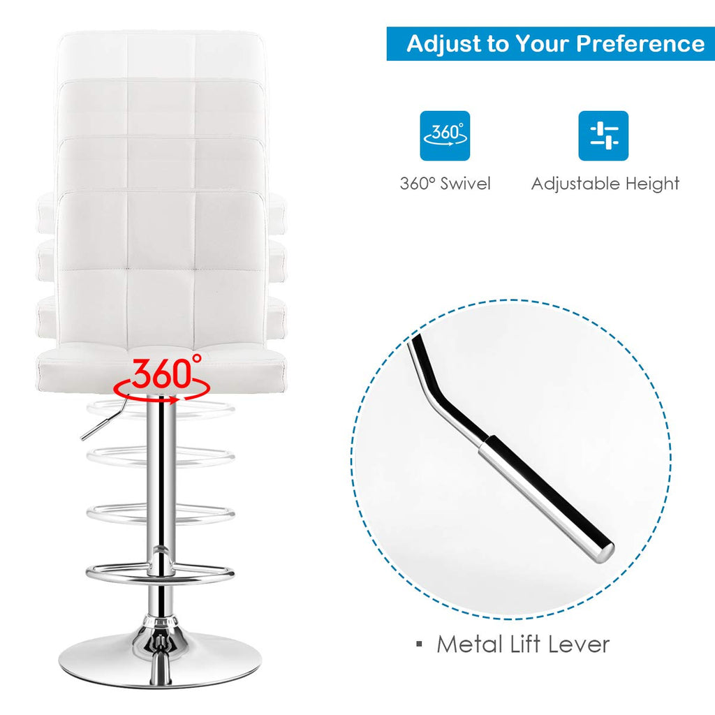 COSTWAY 3-Piece Bar Table Set, Counter Height Table Set with 2 Bar Stools