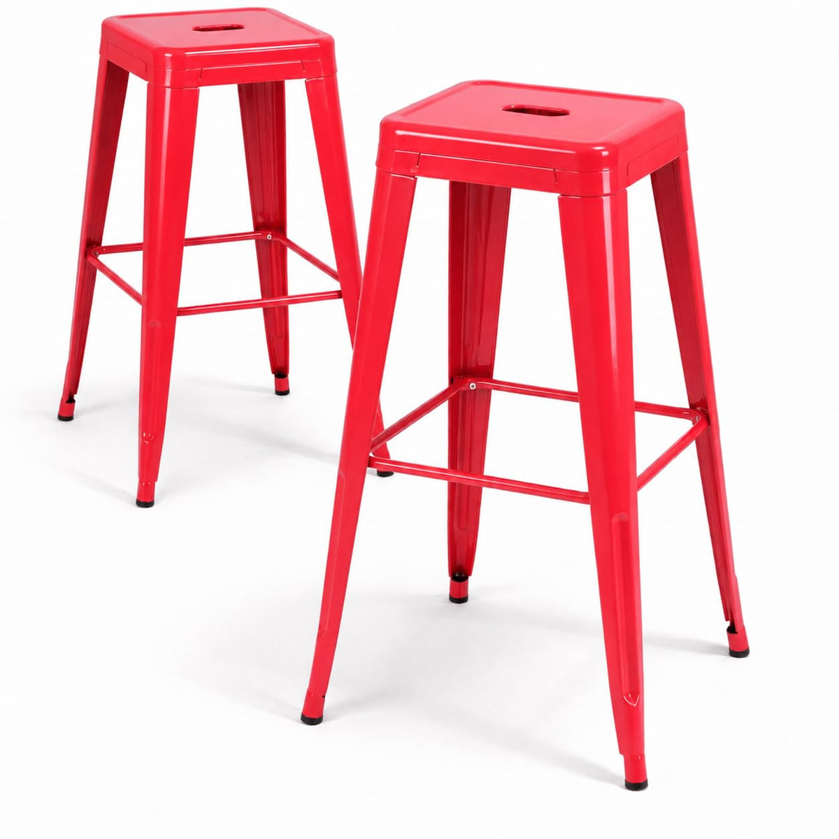 Midnight Black Metal Bar Stools Set of 4,30 Inch