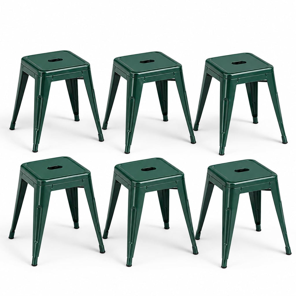 Midnight Black Metal Bar Stools Set of 4,30 Inch