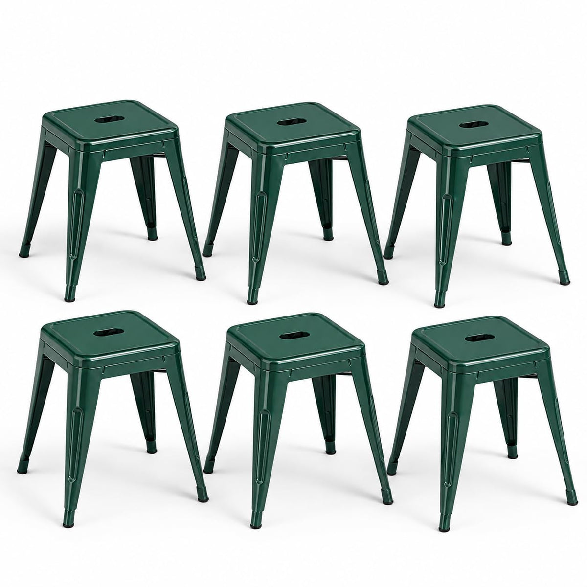 Midnight Black Metal Bar Stools Set of 4,30 Inch
