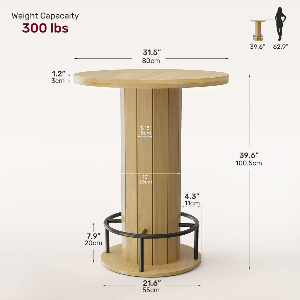 Cocktail Table with Metal Ring Footrest (Only Table)
