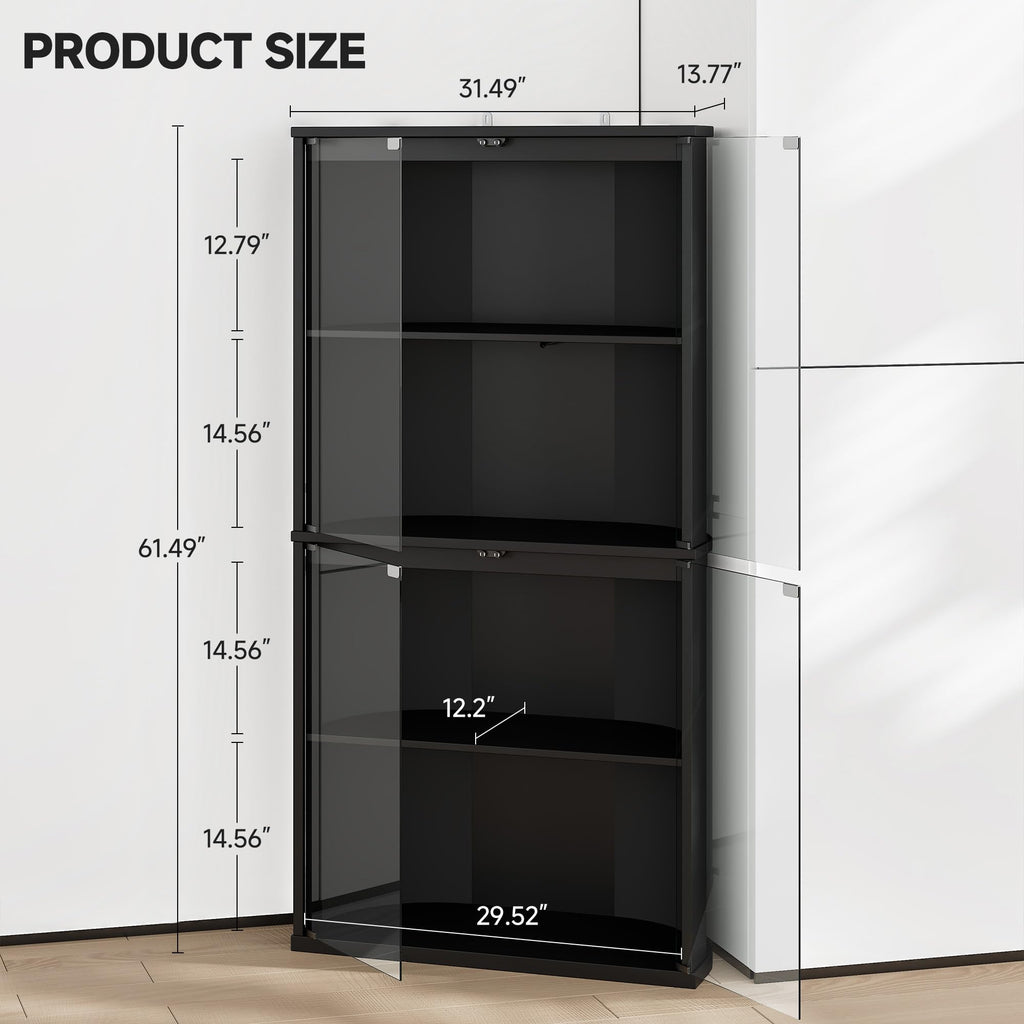 71'' Corner Wine Bar Cabinet,5-Tier Tall Home Liquor Coffee Bar Cabinet