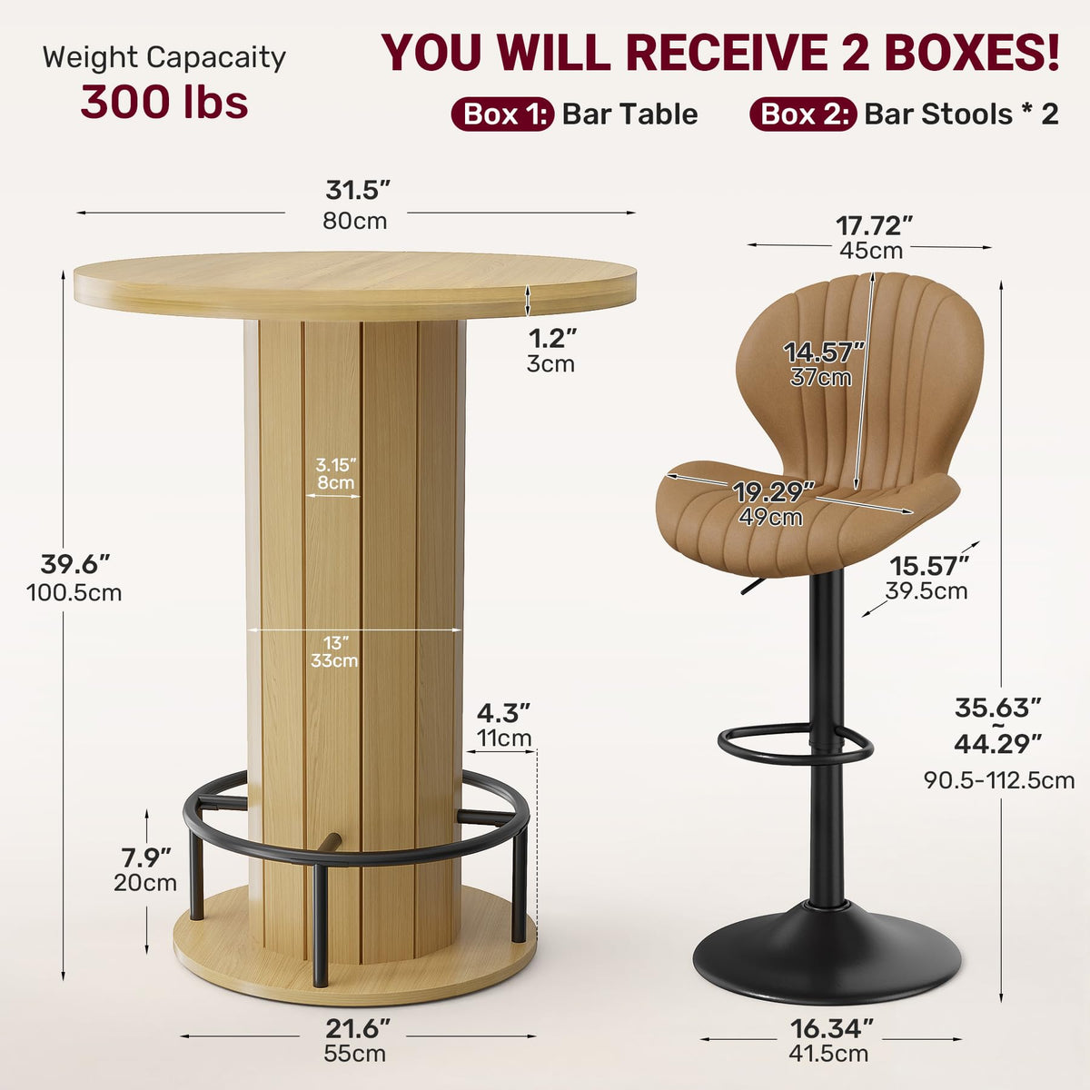 Cocktail Table with Metal Ring Footrest (Only Table)