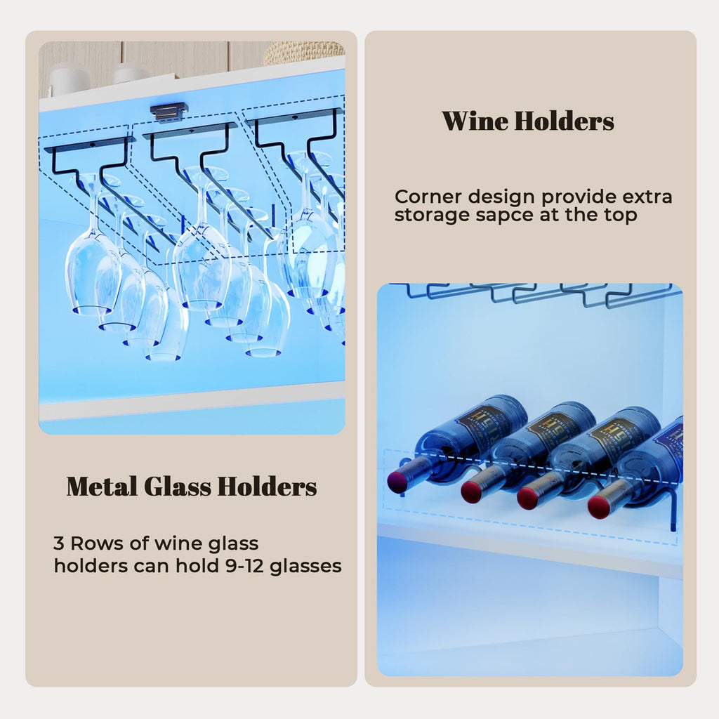 71'' Corner Wine Bar Cabinet,5-Tier Tall Home Liquor Coffee Bar Cabinet