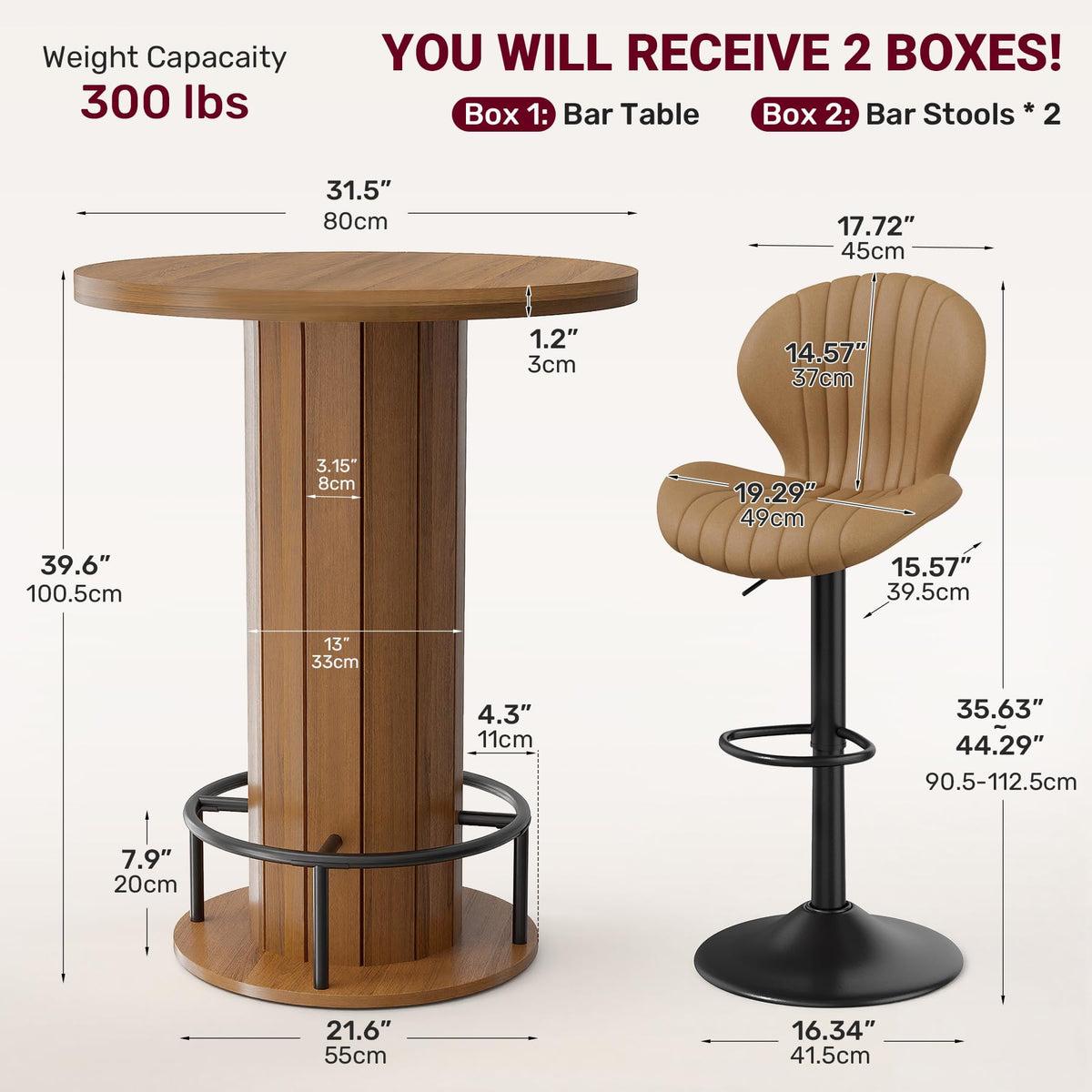 Cocktail Table with Metal Ring Footrest (Only Table)