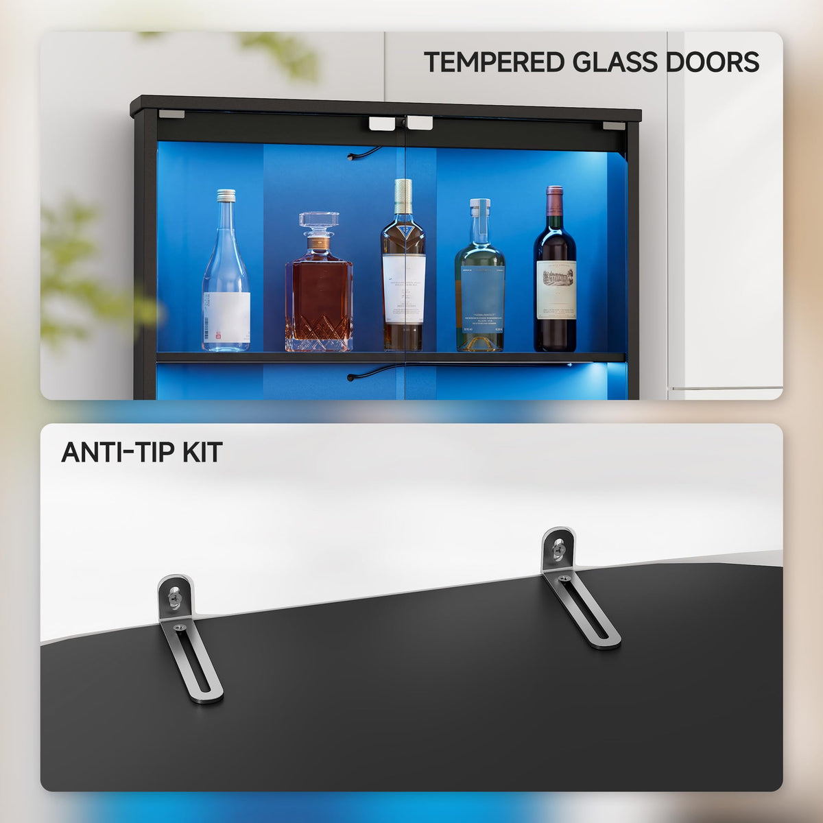 71'' Corner Wine Bar Cabinet,5-Tier Tall Home Liquor Coffee Bar Cabinet