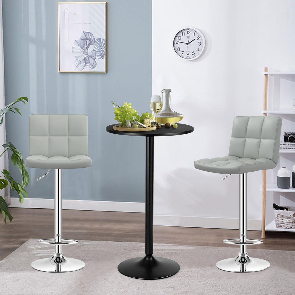 COSTWAY 3-Piece Bar Table Set, Counter Height Table Set with 2 Bar Stools