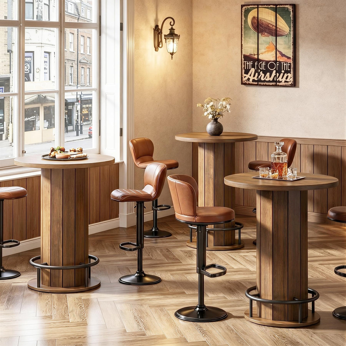 Cocktail Table with Metal Ring Footrest (Only Table)