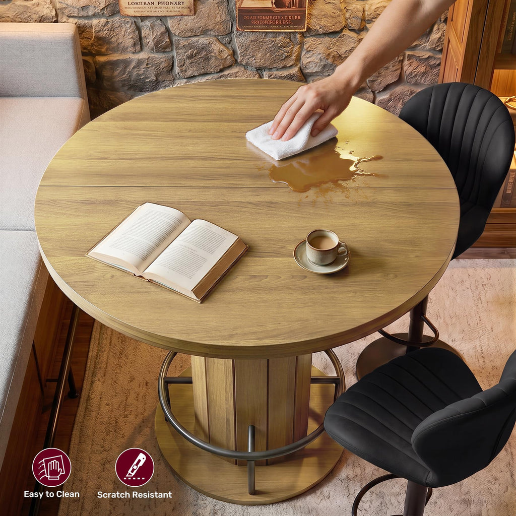 Cocktail Table with Metal Ring Footrest (Only Table)