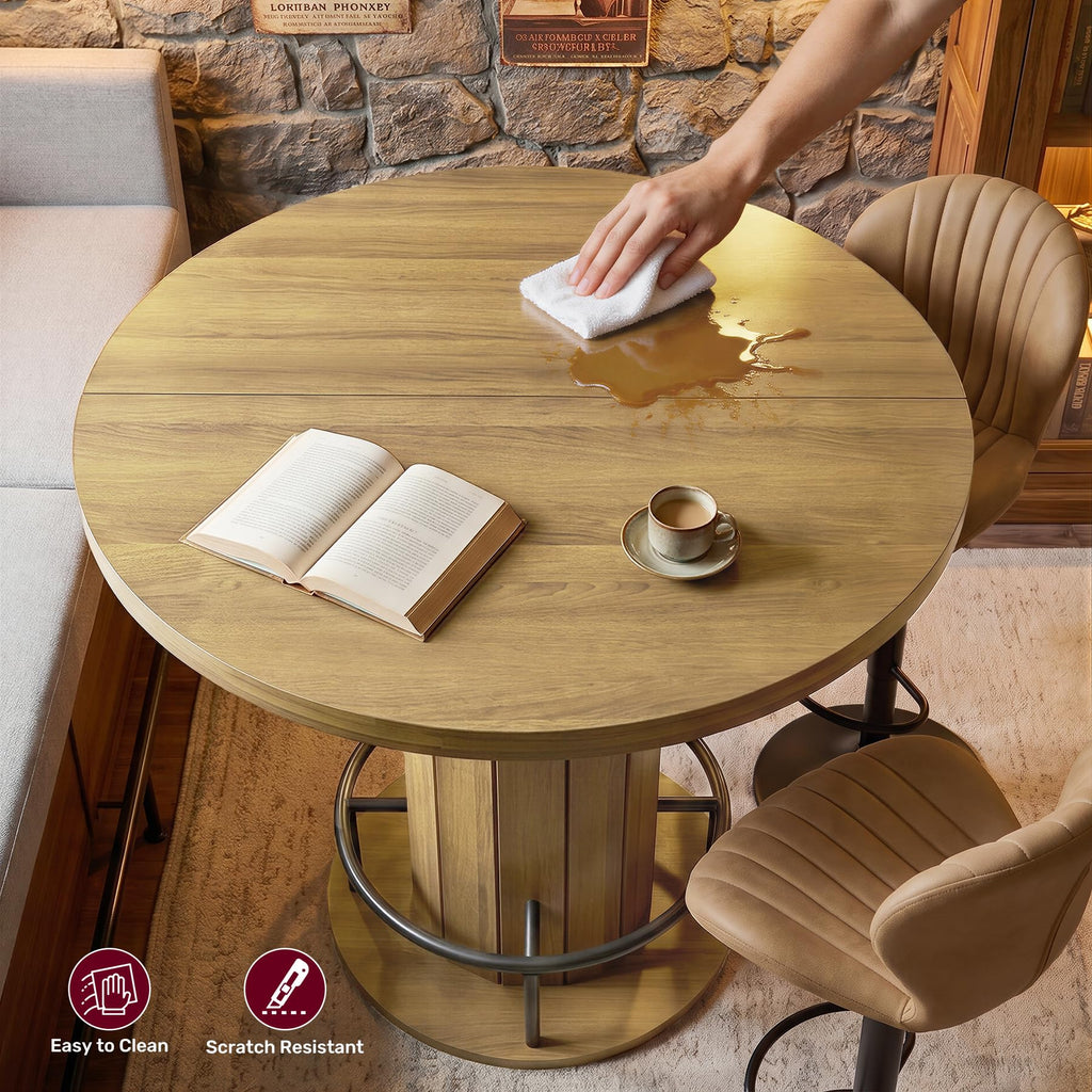 Cocktail Table with Metal Ring Footrest (Only Table)