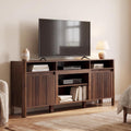 68" Mid Century Modern TV Stands for Living Room, Fulted TV Stand