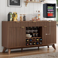 60" Wine Bar Cabinet, Coffee Bar Cabinet with Fridge, Sideboard Cabinet