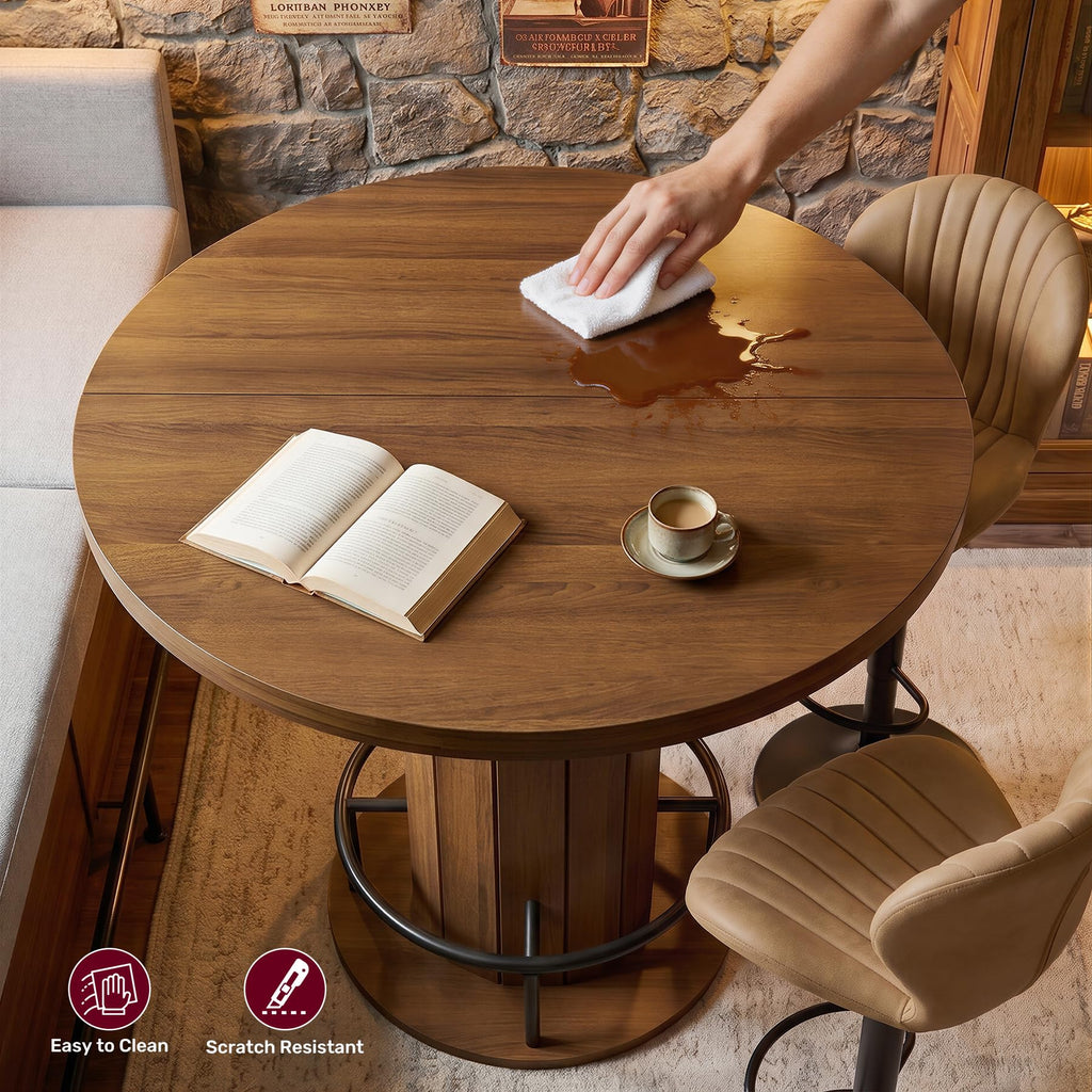 Cocktail Table with Metal Ring Footrest (Only Table)