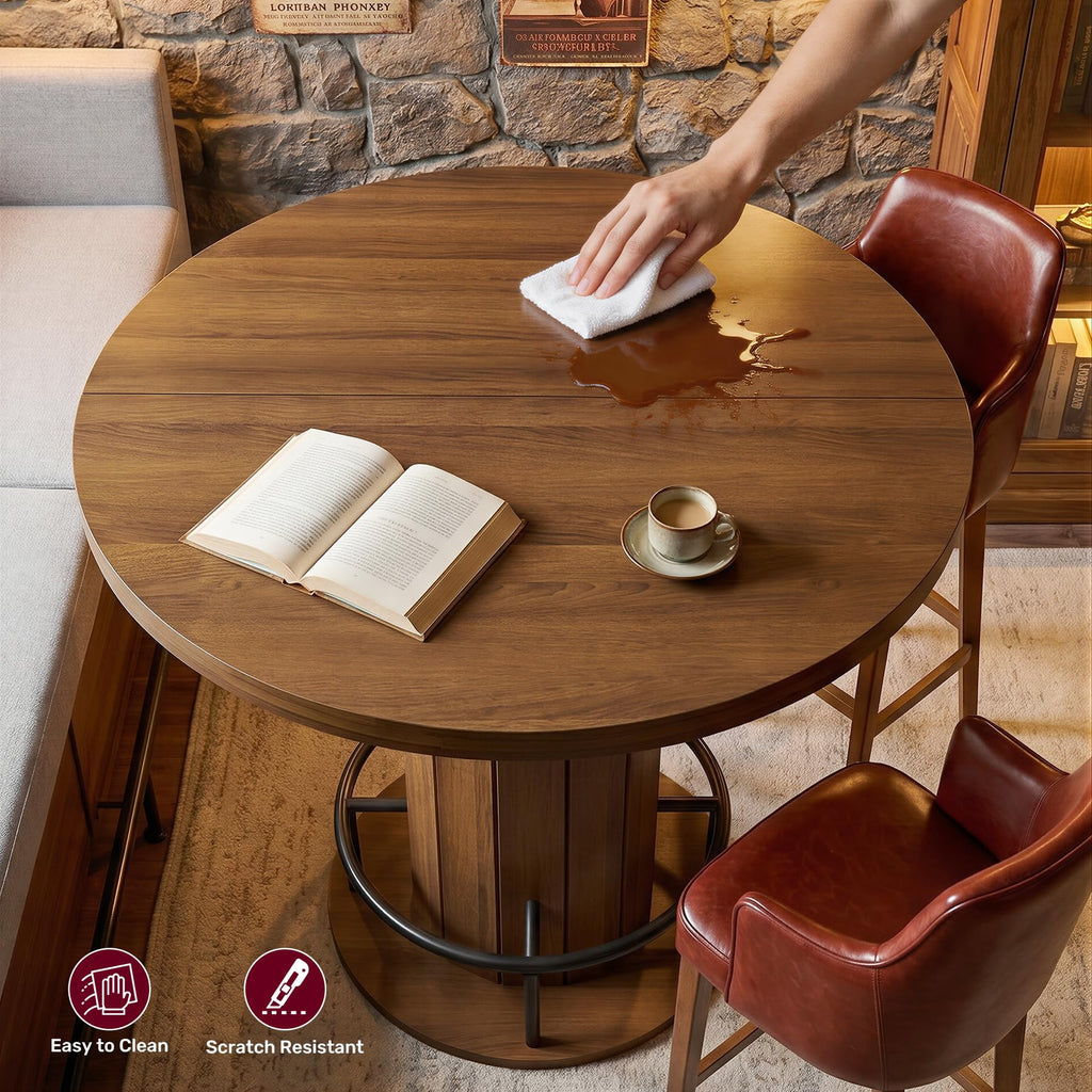 Cocktail Table with Metal Ring Footrest (Only Table)