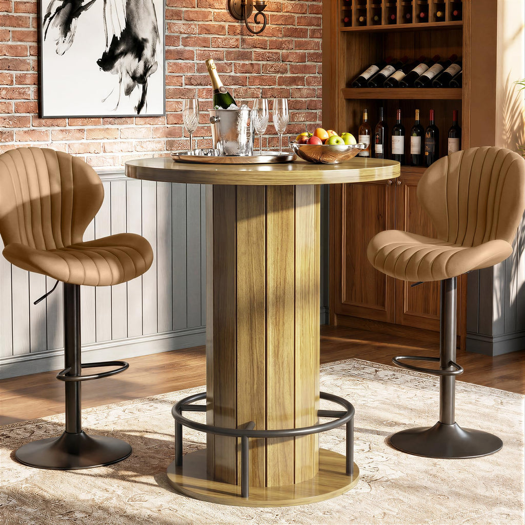Cocktail Table with Metal Ring Footrest (Only Table)
