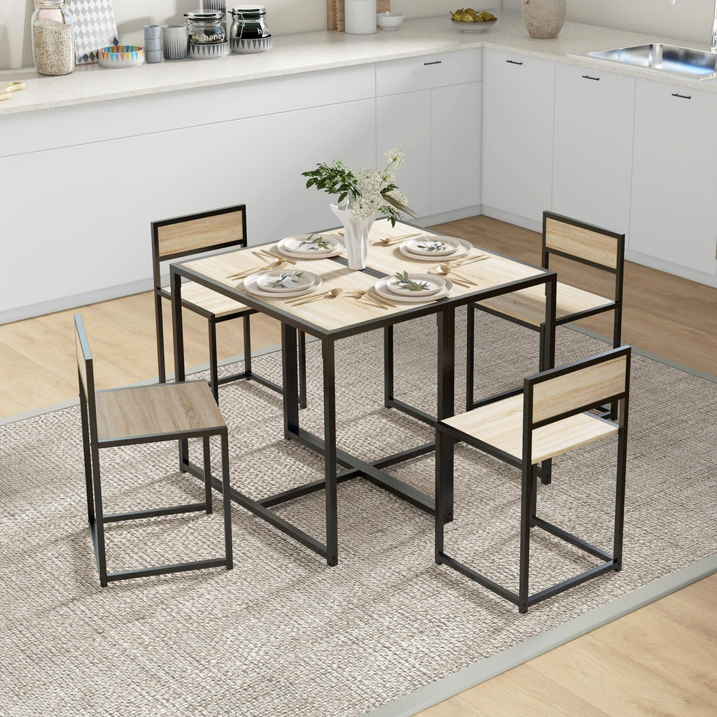 HOMCOM Small Dining Table Set for 2 Compact for Small Spaces, Rustic Brown