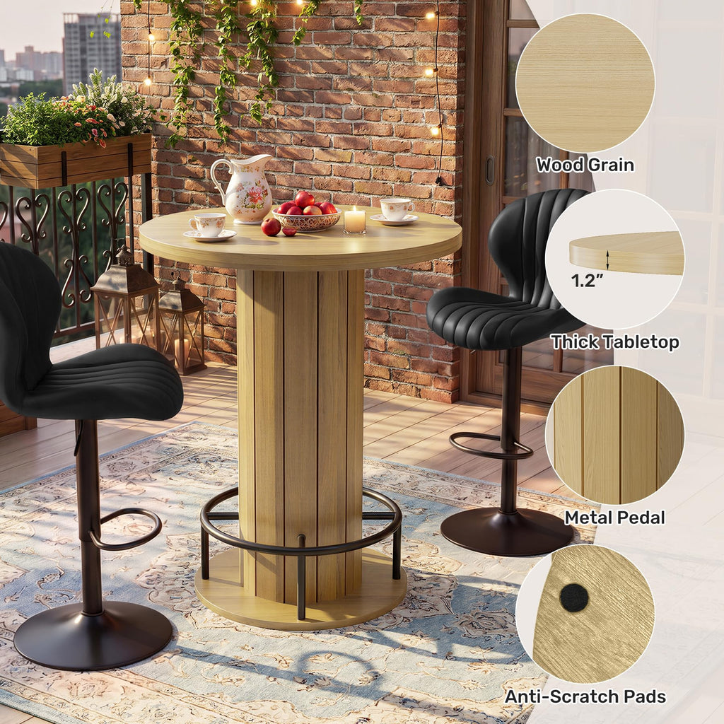 Cocktail Table with Metal Ring Footrest (Only Table)