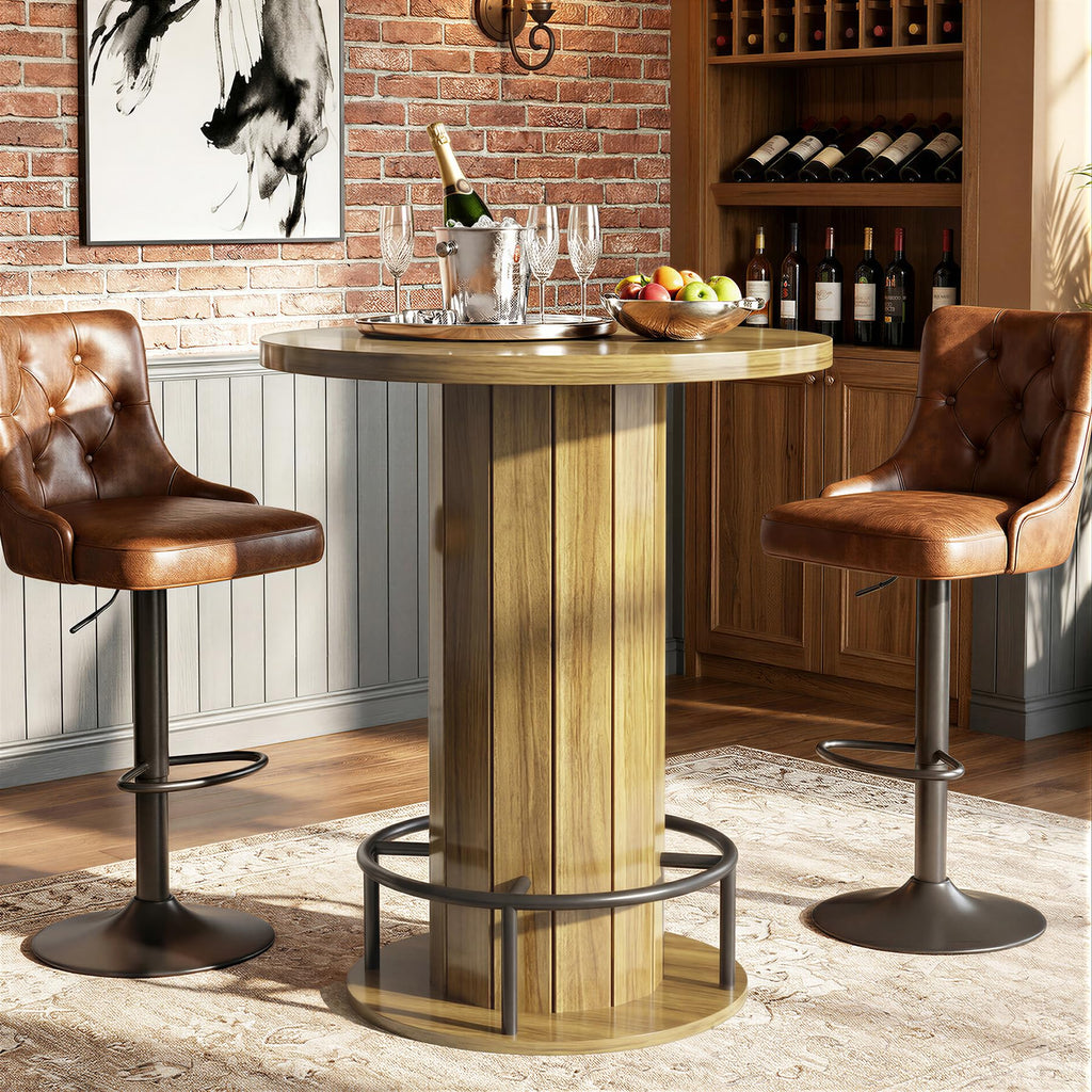Cocktail Table with Metal Ring Footrest (Only Table)