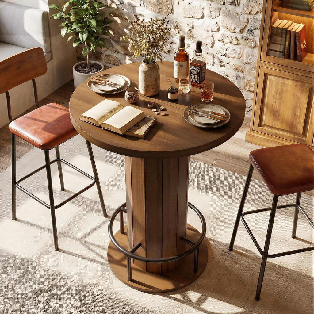 Cocktail Table with Metal Ring Footrest (Only Table)