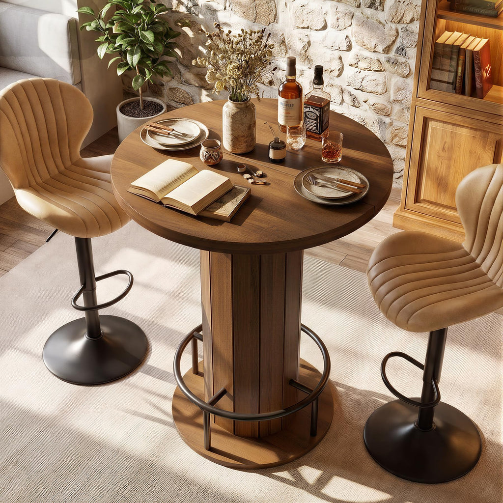 Cocktail Table with Metal Ring Footrest (Only Table)