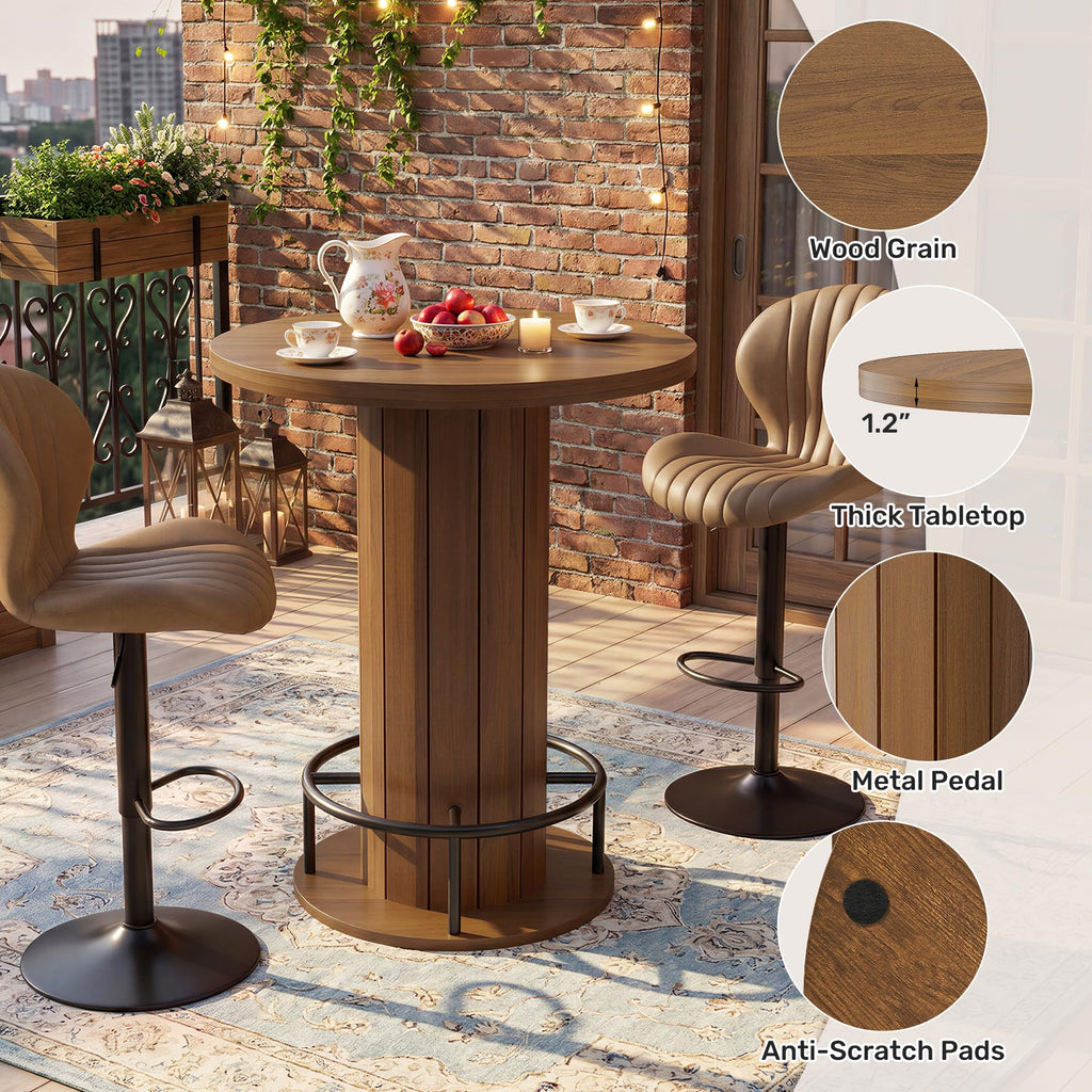 Cocktail Table with Metal Ring Footrest (Only Table)