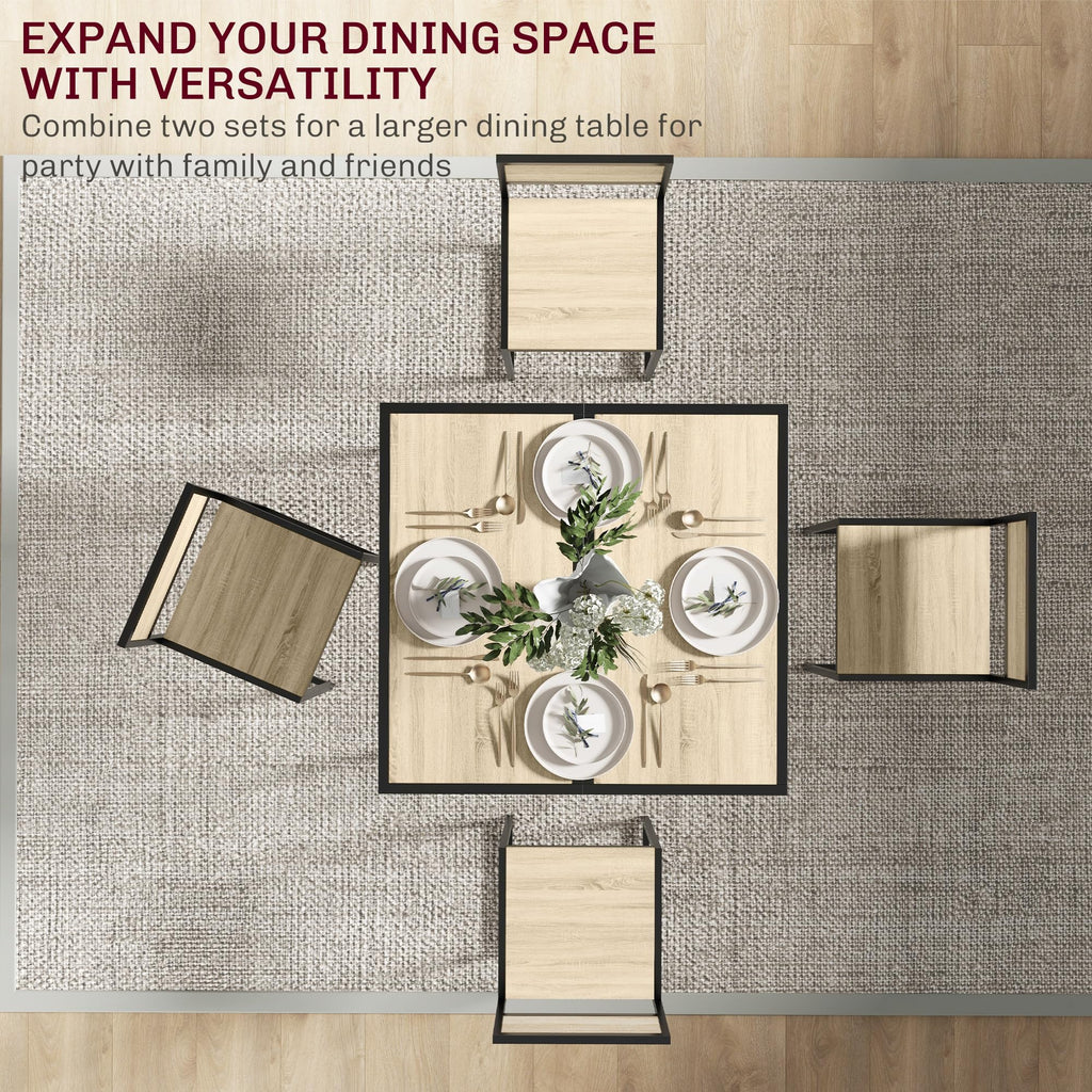 HOMCOM Small Dining Table Set for 2 Compact for Small Spaces, Rustic Brown
