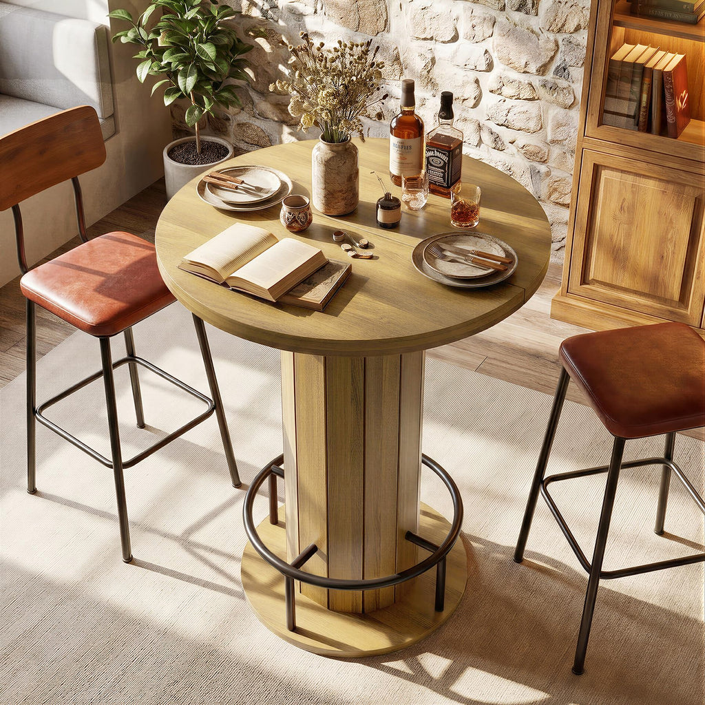 Cocktail Table with Metal Ring Footrest (Only Table)