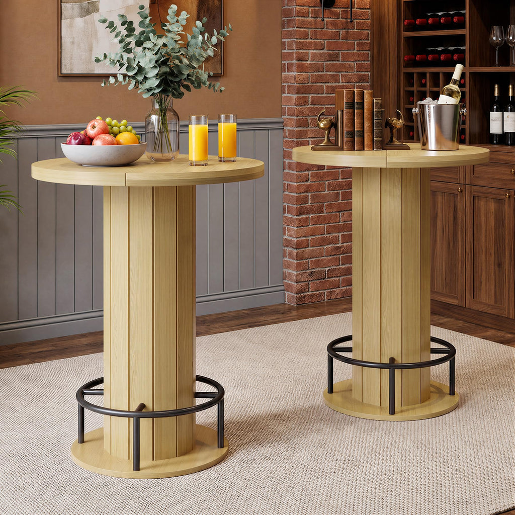 Cocktail Table with Metal Ring Footrest (Only Table)