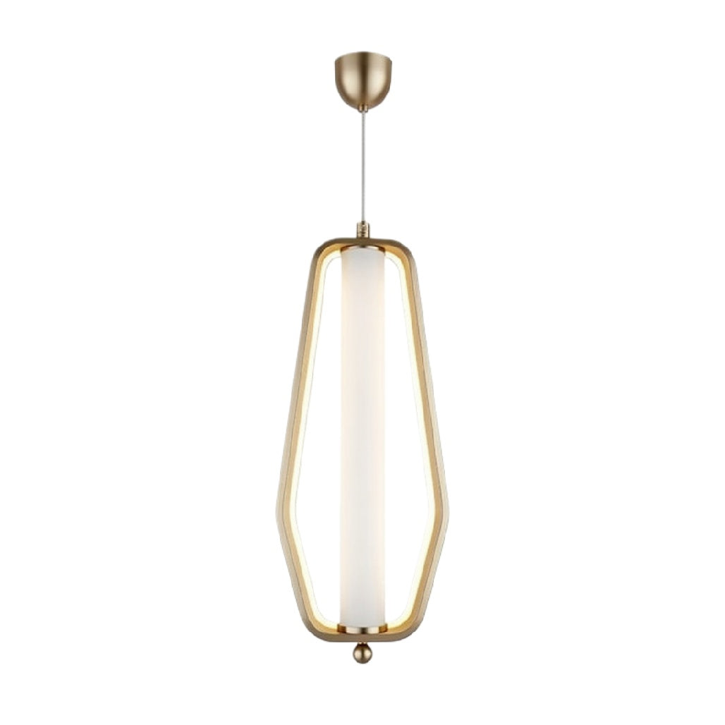 Moderne Hanglamp met Goudkleurige Omranding en LED-Verlichting